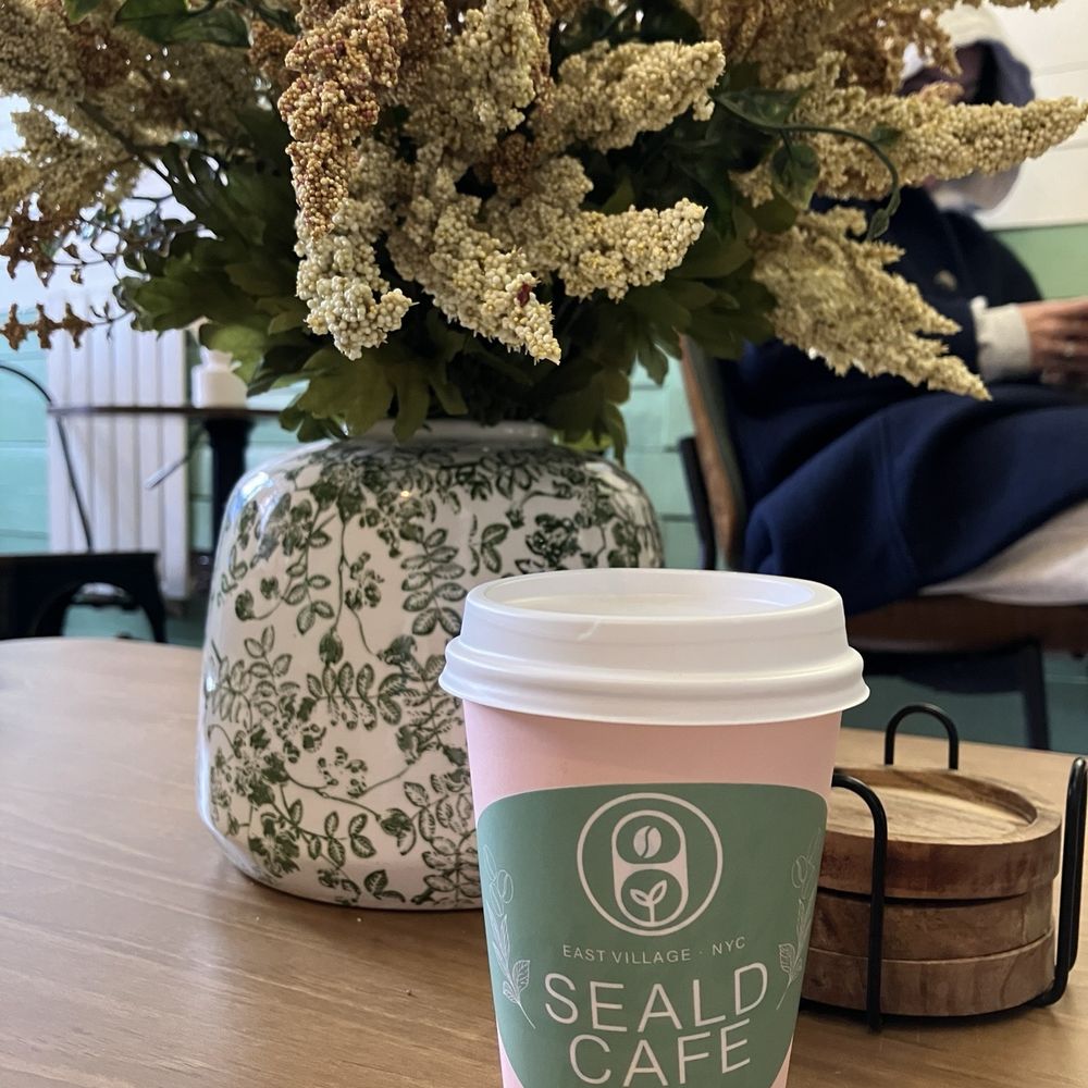 Seald Cafe - Oatmilk latte $6.50 + $1.00 for alt milk + tax = $8.50 eeek - Cafes Near Me - New York, New York Seald Cafe - Oatmilk latte $6.50 + $1.00 for alt milk + tax = $8.50 eeek - Cafes Near Me - New York, New York