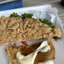 The Hamburger Shack - Nicely toasted bun half a sandwich
