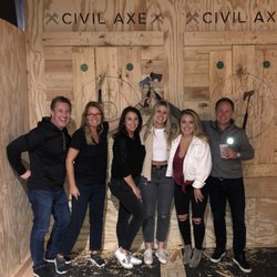 Civil Axe Throwing - Tuscaloosa - Group photo after a fun night with friends throwing some axes!