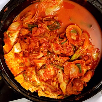 Bonchon Allston - Pork with spicy cabbage. Flavor is good, but pork is too dry. - Korean Near Me - Allston, Massachusetts