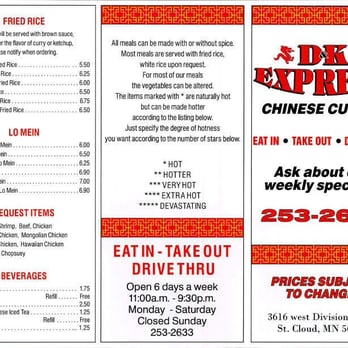 D&K Express - Menu 1 - Chinese Near Me - St. Cloud, Minnesota D&K Express - Menu 1 - Chinese Near Me - St. Cloud, Minnesota