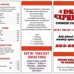 D&K Express - Menu 1