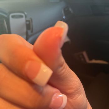 Five Star Nails - Left some pieces of the powder stuff on both of my thumbs. - Skin Care Near Me - Stanton, California