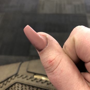 Fancy Nails & Spa - This is what's really making me angry. She missed a whole part of my nail. It looks like I got cheap stick on nails from Walmart - Nail Salons Near Me - Torrington, Connecticut