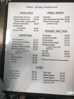 Menu photo 1 Mike's Ellijay Restaurant Ellijay, GA