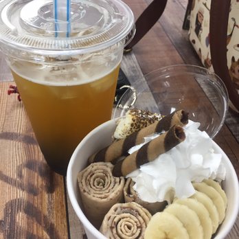 ThirsTea - Passion Fruit Boba green tea and Banana Nutella Thai rolled ice cream. - Ice Cream & Frozen Yogurt Near Me - Temecula, California