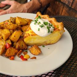 Quiche and potatoes