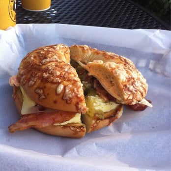 Einstein Bros. Bagels - Spicy Elmo on asiago bagel - Bagels Near Me - San Diego, California
