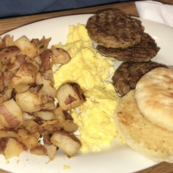 Eggs Up Grill - "The Classic" scrambles eggs, home fries, turkey sausage, a biscuit - Breakfast & Brunch Near Me - Columbia, South Carolina Eggs Up Grill - "The Classic" scrambles eggs, home fries, turkey sausage, a biscuit - Breakfast & Brunch Near Me - Columbia, South Carolina
