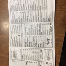 a table with a menu on it