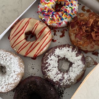 Duck Donuts - Peanut butter & jelly, Vanilla confetti, Blueberry pancake, Maple bacon - Donuts Near Me - Hauppauge, New York Duck Donuts - Peanut butter & jelly, Vanilla confetti, Blueberry pancake, Maple bacon - Donuts Near Me - Hauppauge, New York