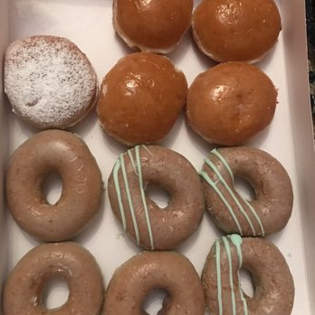 Krispy Kreme - I expected the Lime doughnuts to be REALLY LIME COLORED but no :-( - Donuts Near Me - Ontario, California