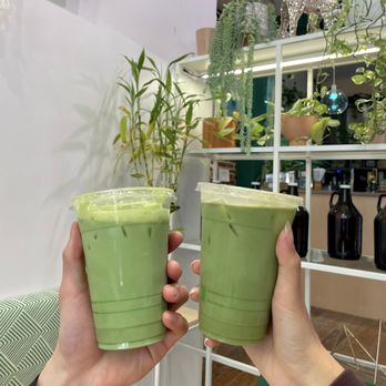 Mikkusu Matcha Tea House - matcha latte (left), honey rose latte (right) - Coffee & Tea Near Me - Pittsburgh, Pennsylvania Mikkusu Matcha Tea House - matcha latte (left), honey rose latte (right) - Coffee & Tea Near Me - Pittsburgh, Pennsylvania