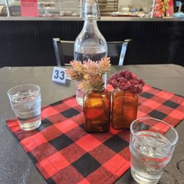Water brought out to the table.