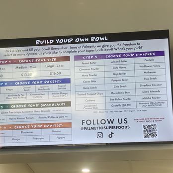 Palmetto Superfoods - Menu - Acai Bowls Near Me - Livermore, California Palmetto Superfoods - Menu - Acai Bowls Near Me - Livermore, California