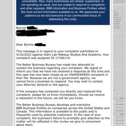 GLAM LAB Makeup Studios - Never received a response from the Academy. All I want is what I paid for and that is my certificate and my pro card.