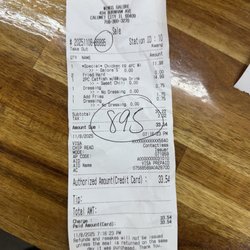 Wings Galore - Receipt