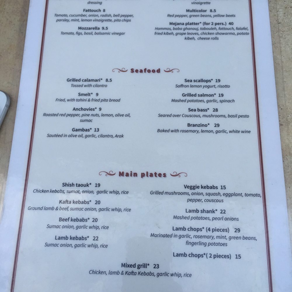 Mejana - Menu - Mediterranean Near Me - Arlington, Virginia