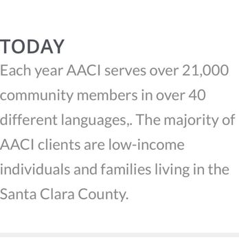 Asian Americans For Community Involvement - Today, the majority of AACI clients are low-income individuals and families living in the Santa Clara County, California. - Community Service/Non-Profit Near Me - San Jose, California