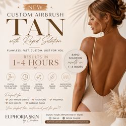 Euphoria Skin by Candace - Luxury airbrush tanning with rapid solution. Results in just 1-4 hours  Perfect for brides, vacations, events & last-minute plans. Book now