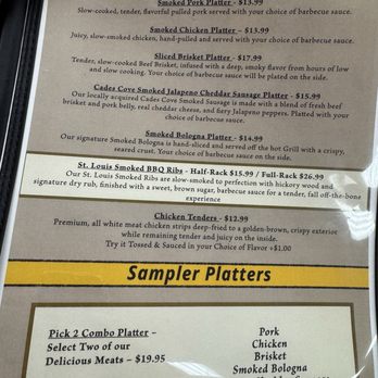 Route 129 Smokehouse - Menu - entrees & sampler platters - Smokehouse Near Me - Maryville, Tennessee Route 129 Smokehouse - Menu - entrees & sampler platters - Smokehouse Near Me - Maryville, Tennessee