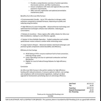 Tony's Max Heating & Air - The bill that the new company proposed for full replacement after Tony ruined unit and stole parts. - Heating & Air Conditioning/HVAC Near Me