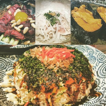 Izakaya Ju - horse meat tartare, seared tuna sashimi, uni sushi & osaka cha-han (fried rice with octopus). - Japanese Near Me - Markham, Ontario