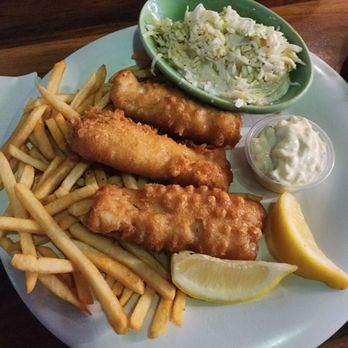 The Lobster Trap - Fish and chips with half chips and half slaw - Seafood Near Me - Avalon, California