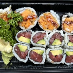 Lunch Two Rolls Special - it had 5 sweet potato pieces but I was too hungry :) All delicious! Lunch Two Rolls Special - it had 5 sweet potato pieces but I was too hungry :) All delicious!