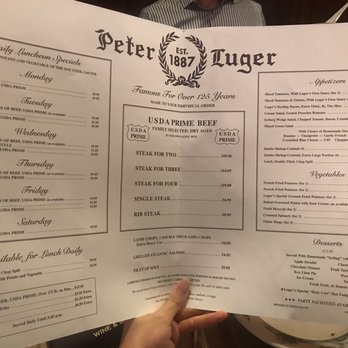 Peter Luger - Menu - Steakhouses Near Me - Brooklyn, New York Peter Luger - Menu - Steakhouses Near Me - Brooklyn, New York