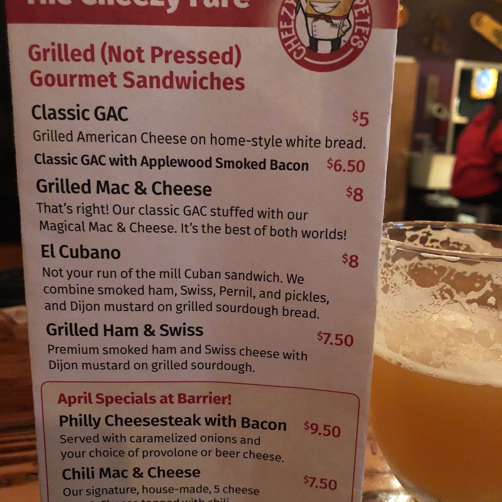 cheezy pete's - a glass of beer and a menu - Food Trucks Near Me cheezy pete's - a glass of beer and a menu - Food Trucks Near Me