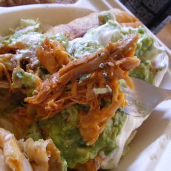 Jose's Mexican Cafe - Chicken Chimichanga close up of meat - so tender! - Mexican Near Me - Seaside, California