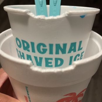 Bahama Buck's - Broken styrofoam cups as they were served to my family. - Shaved Ice Near Me - Fort Worth, Texas Bahama Buck's - Broken styrofoam cups as they were served to my family. - Shaved Ice Near Me - Fort Worth, Texas