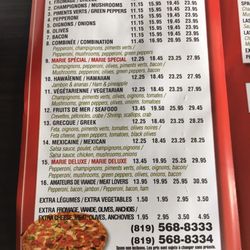 Pizza Marie - Menu page 2