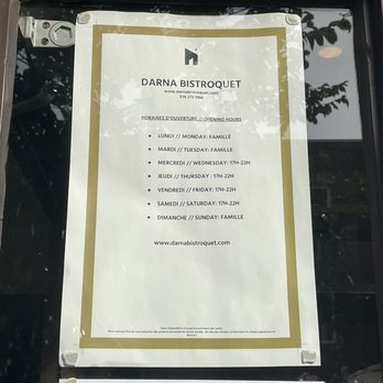 Darna Bistroquet - Hours - Bistros Near Me - Montreal, Quebec
