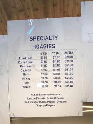 Menu photo 8 Anchor Hoagies North Versailles, PA