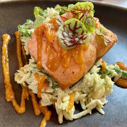 Chinook salmon over cold orzo with kale: Pass