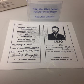 Grand Saline Salt Palace - Pilots license signed by Orville Wright - Museums Near Me - Grand Saline, Texas