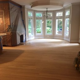 Floors sanded and ready for stain.