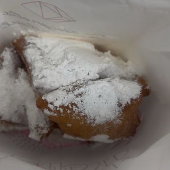 Beignets Expressed - Very generous serving of powdered sugar! - Desserts Near Me - Anaheim, California