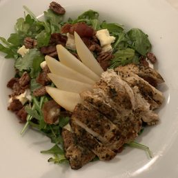Meta & Rose Signature Salad Chicken, arugula, pear, spiced nuts, cheese, bacon