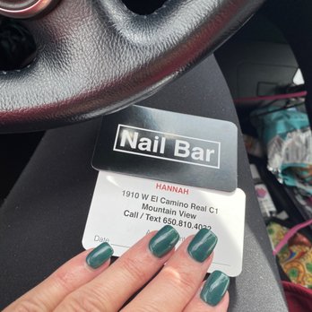 Nail Bar - Mountain View - Once again very happy with my nails. Hannah does a super job on my nails.  Pick green for St Patrick Day!! - Nail Salons Near Me - Mountain View, California