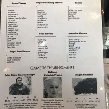 Arizona Mountain Coffee - Menu - GOT & list of all sauce, syrup, boba, smoothie flavor, options - Coffee & Tea Near Me - Show Low, Arizona