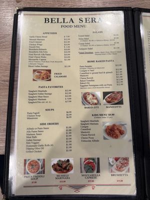 Menu photo 2 Bella Sera Italian Restaurant Universal City, TX