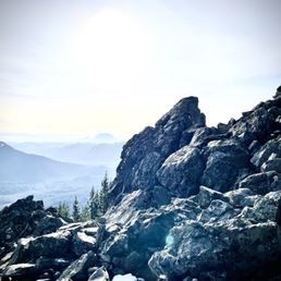 View of Mount Rainier from the summit of Mount Si. View of Mount Rainier from the summit of Mount Si.