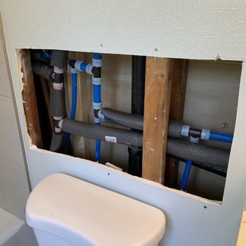 Ameri-Cal Repipe & Plumbing - After install the new Uponor PEX pipes in the two bathrooms. - Plumbing Near Me - Carlsbad, California