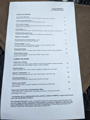 Menu photo 7 Flea Street Menlo Park, CA