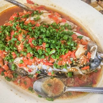 Hunan Bistro - Steamed Bull fish head with chopped pepper - Chinese Near Me - Austin, Texas Hunan Bistro - Steamed Bull fish head with chopped pepper - Chinese Near Me - Austin, Texas