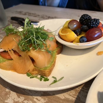 Toast Kitchen & Bar - Smoked Salmon Cucumber Avocado Toast - Breakfast & Brunch Near Me - Brea, California