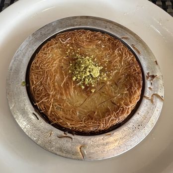 Pasha Turkish Kitchen - Kuneffe. Arabic dessert of pasta filled with cheese and soaked in a sugary syrup, a interesting blend of savory and sweet! - Turkish Near Me - Willowick, Ohio
